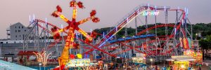 Kiddieland, Powersurge, and Viper | Rides Banner | Palace Playland | Old Orchard Beach, ME